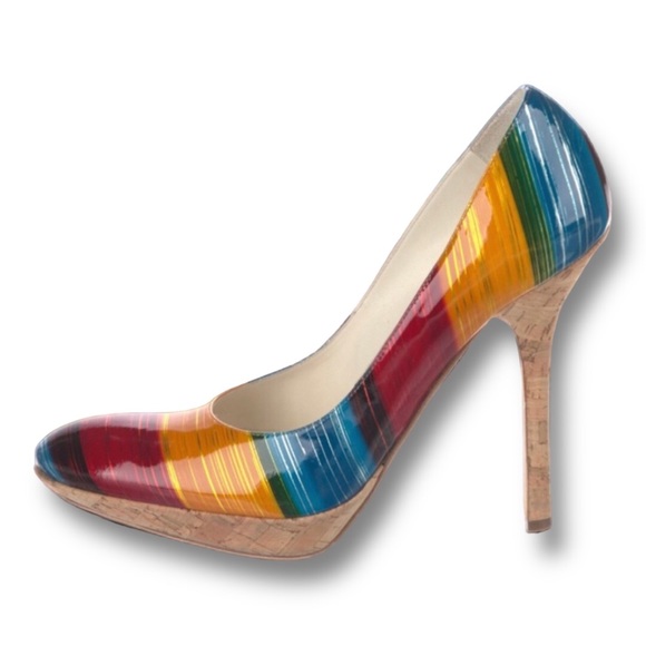 Gianmarco Lorenzi Multi Color Patent Leather Size US 9|IT 39 Excellent Pre-Loved - Picture 3 of 9
